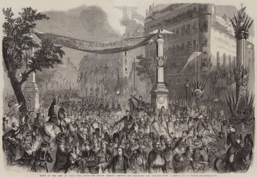 Einzug der Armee Italiens in Paris, die Truppen marschieren durch den Boulevard des Italiens